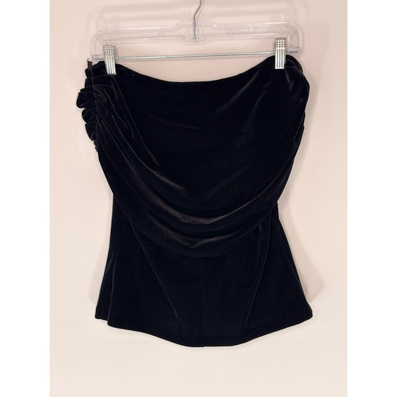 XScape Blouse Black Velvet Off the Shoulder Black Tie Romantic Evening Small - Picture 6 of 9